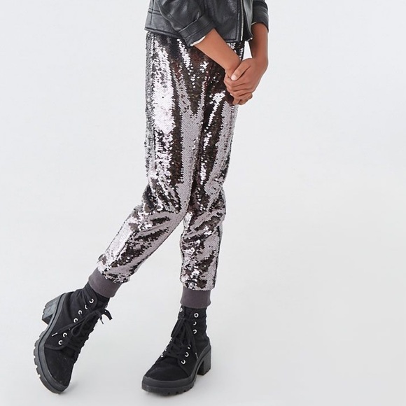 Forever 21 Other - Gunmetal Sequin Kids Joggers